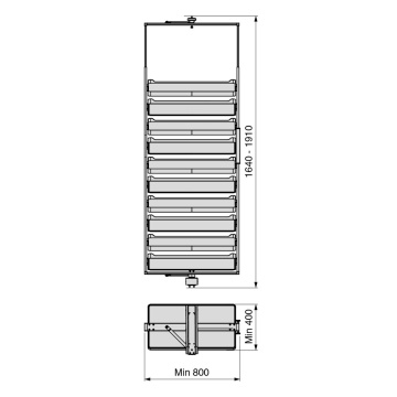 Suport pentru pantofi rotativ finisaj titan 1910x800x400 mm accesorii dressing Quartz - Img 4