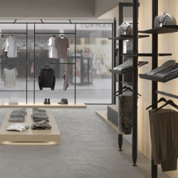 Suport polita lemn inclinata negru sistem modular Zero