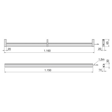 Bara haine cu banda LED Neonlynx V 4.5x8mm lumina calda 2700K finisaj aluminiu - Img 12