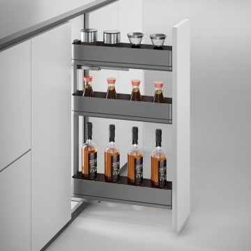 Cos Jolly Easy Handling cu glisiera extragere totala si amortizare, antracit, corp 150mm, 200mm, 3 niveluri