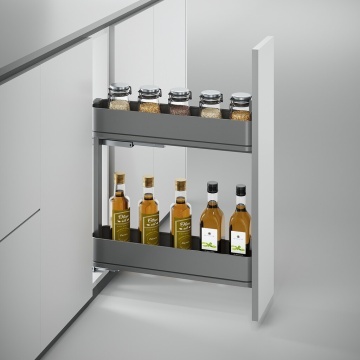 Cos Jolly Easy Handling cu glisiera extragere totala si amortizare, antracit, corp 150mm, 200mm, 2 niveluri
