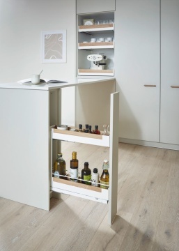 Cos Jolly Pinello Spice corp 150mm 2 niveluri finisaj alb cu insertie stejar PEKA