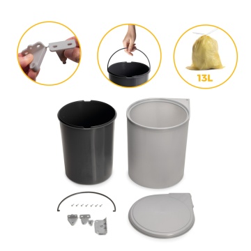 Cos pentru gunoi 13L plastic gri - Img 3