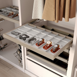 Organizator bijuterii si accesorii cu rama, finisaj gri piatra accesorii dressing Hack
