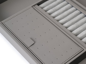 Organizator piele bijuterii si accesorii cu rama finisaj titan, accesorii dressing Quartz - Img 5