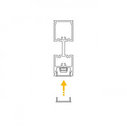 Profil difuzor lumina alb opac 2.9m sistem modular dressing Zero