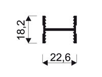 Profil intermediar H18 2.5m sistem usi glisante Maxim18 Sevroll
