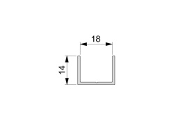 Profil orizontal aluminiu 2900mm sistem usi glisante GALEX OPTIM 18mm