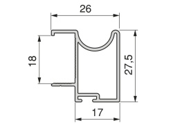 Profil vertical 2900mm finisaj alb sistem usi glisante GALEX OPTIM 18mm