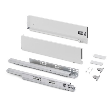 Sertar Emuca V H93mm, 350mm, soft close, 3D, 40kg, alb - Img 1