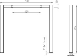Structura birou HUBO 800 finisaj negru mat sistem Hide