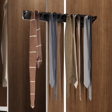 Suport extractibil cravate accesorii dressing Quartz, finisaj titan