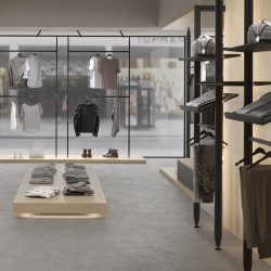 Suport polita aluminiu, finisaj negru, sistem modular dressing Zero