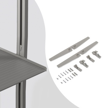 Suport polita aluminiu, sistem modular dressing Zero, finisaj gri piatra