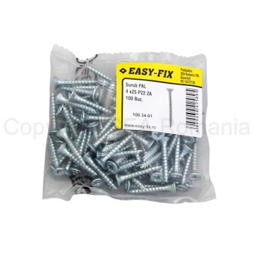 Surub pentru PAL si lemn cap inecat 4x25 PZ2 - Img 2