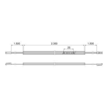 Banda LED Neonlynx pentru bara haine dreptunghiulara 4,5x8 7,2W/m IP65 (24V DC), 2,35m - Img 8