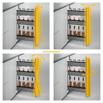 Cos Jolly Easy Handling cu glisiera extragere totala si amortizare, corp 300mm, 400mm ,3 niveluri, gri antracit - Img 5