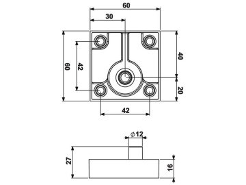 Picior mobila 206, 16mm finisaj gri aluminiu - Img 3