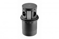 Priza COMFORT PLUS D=120 mm, 4xSCHUKO, 2xUSB, 2xRJ45,incorporabila,WIRELESS,alb/ negru