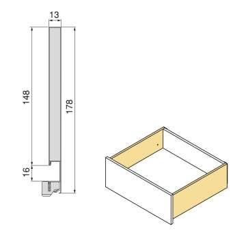 Sertar Emuca V H178mm, 450mm, soft close, 3D, 40kg, alb - Img 6