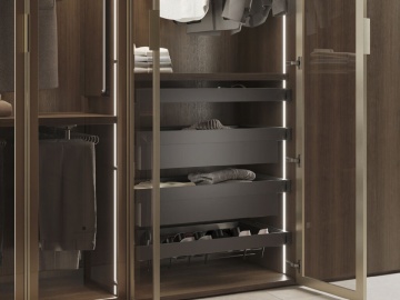 Sertar metalic cu rama finisaj titan accesorii dressing Quartz - Img 3