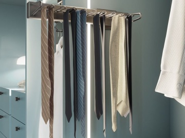 Suport extractibil cravate accesorii dressing Quartz, finisaj titan
