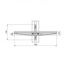 Suport polita aluminiu, finisaj negru, sistem modular dressing Zero