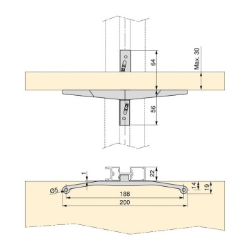 Suport polita pentru polite de lemn sistem modular polite Zero