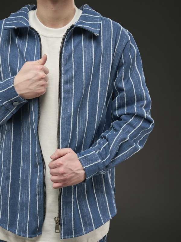Compleu zipp jeans blue ribbed - Img 4