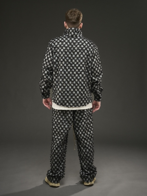Compleu zipp jeans negru square - Img 5