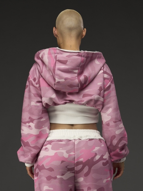 Hanorac zipp camo roz - Img 3