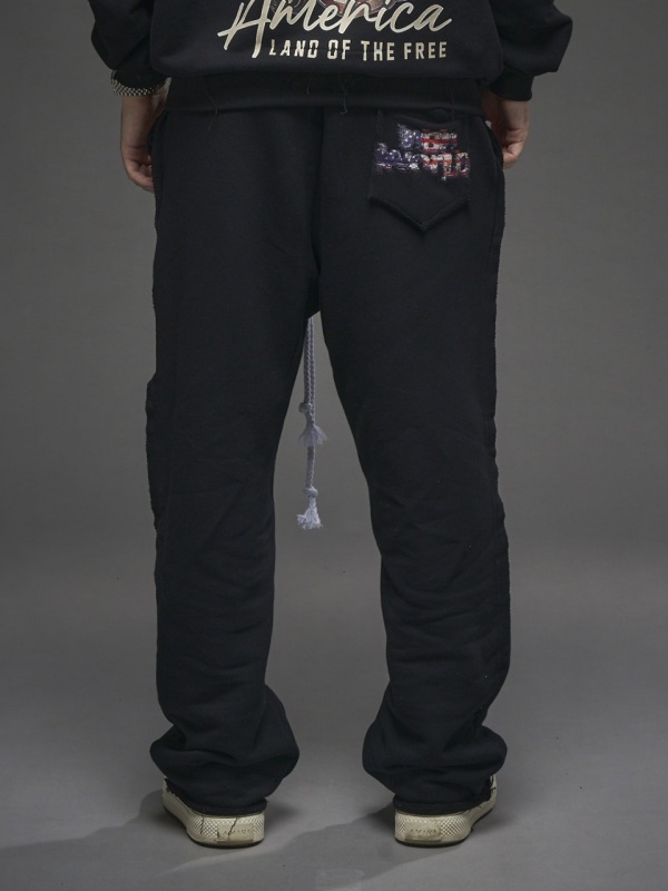 Pantalon negru flag USA/ NBN - Img 5
