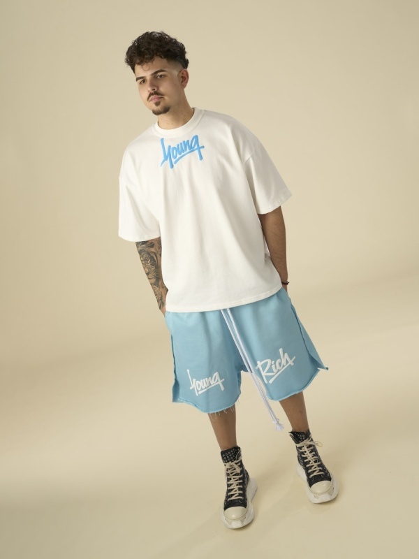 Sort blue Young Rich white puff - Img 6
