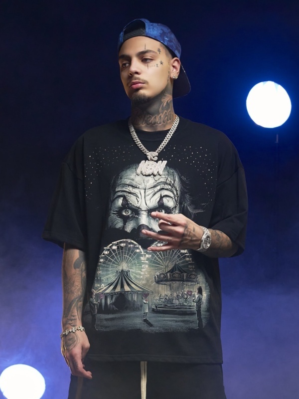 Tricou negru Clown Night shine - Img 6