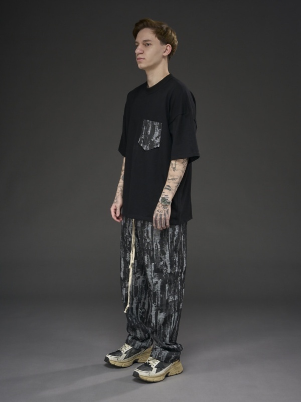 Tricou negru pocket jeans YR - Img 4