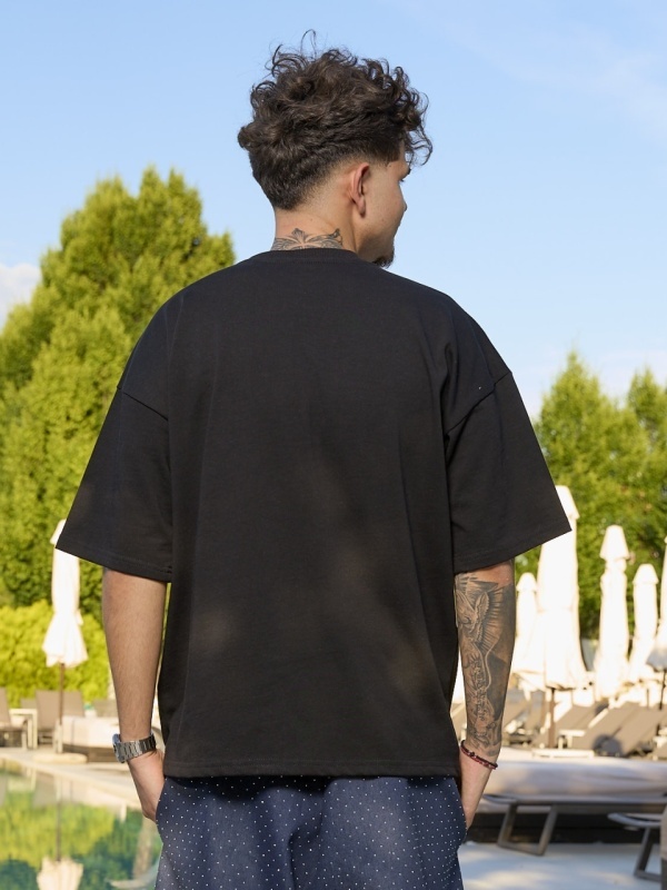 Tricou negru pocket marin shine - Img 3