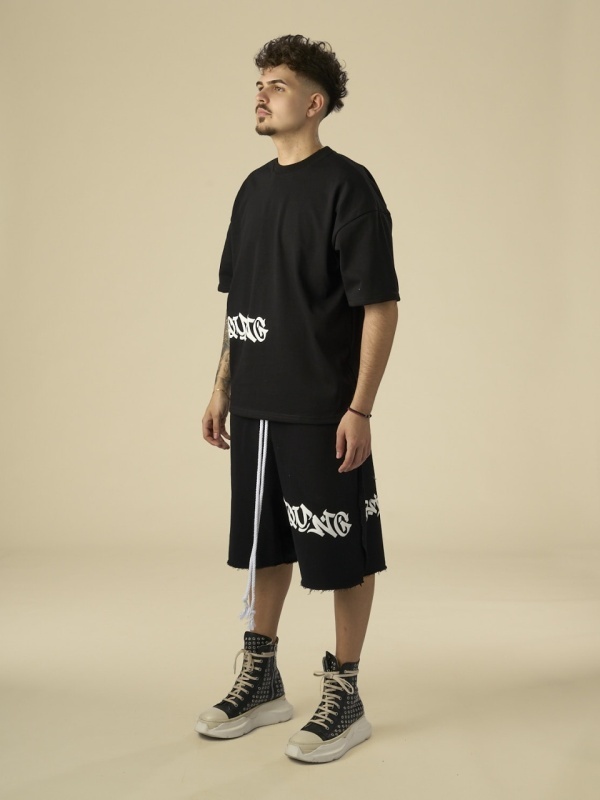 Tricou negru Young side white puff - Img 5