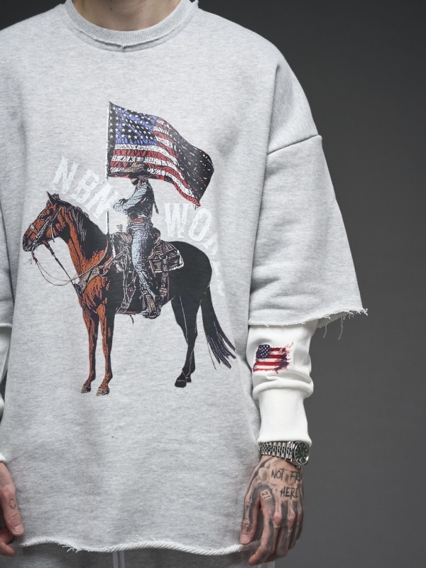 Bluza gri dublata horse USA - Img 6