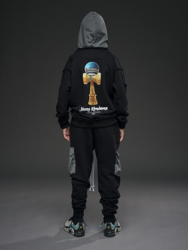 Hanorac negru kendama fas gri - Img 5