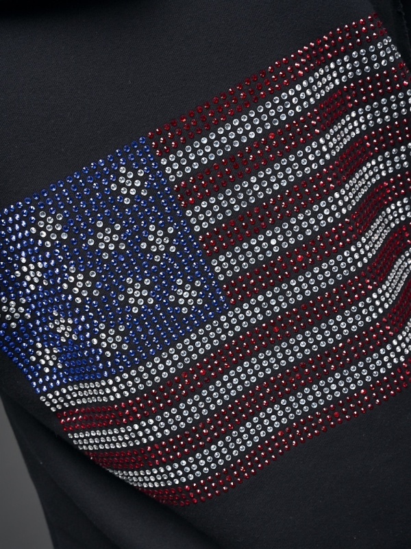 Hanorac negru shine NBN/ flag USA - Img 7
