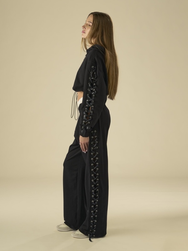 Hanorac negru zipp silk - Img 2