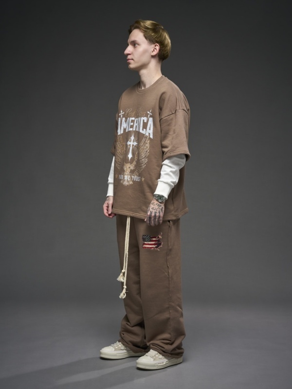 Pantalon maro flag USA - Img 3