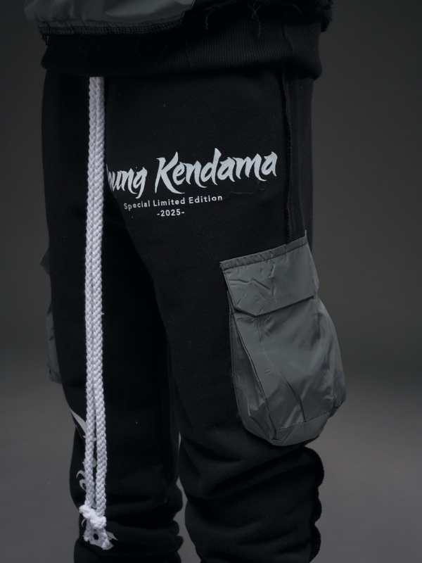 Pantalon negru cargo Kendama fas gri - Img 7