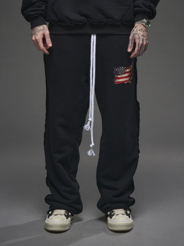 Pantalon negru flag USA/ NBN - Img 2