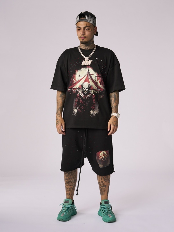 Tricou negru Circus Clown shine - Img 5
