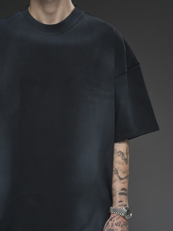 Tricou negru vopsit YOUNG - Img 4