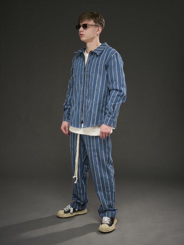 Compleu zipp jeans blue ribbed - Img 8