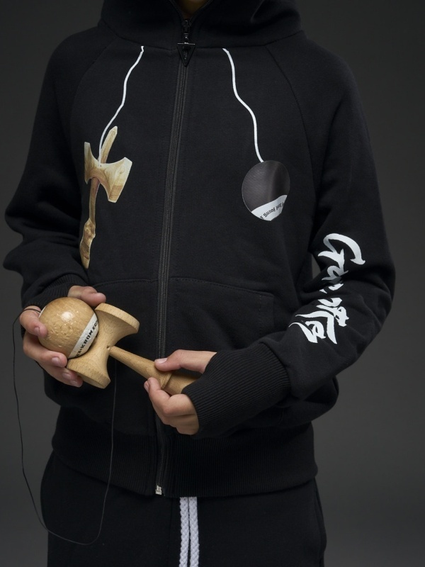 Hanorac negru zipp kendama neagra - Img 2
