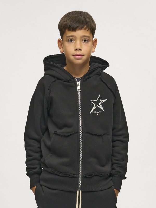 Hanorac negru zipp young star - Img 2