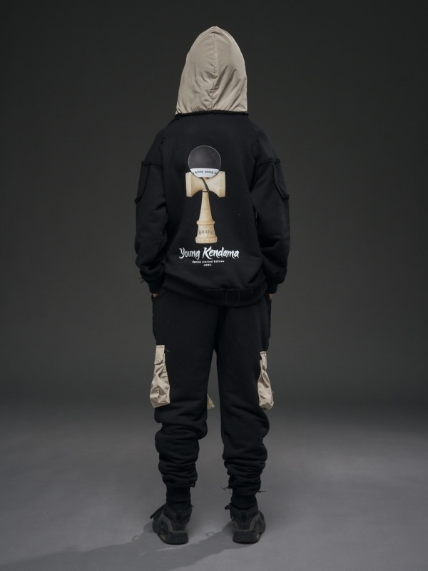 Pantalon negru cargo Kendama fas bej - Img 6